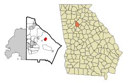 DeKalb County Georgia Incorporated and Unincorporated areas Stone Mountain Highlighted